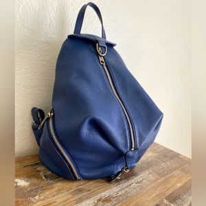 Rebecca Minkoff Julian backpack in navy with silver hardware